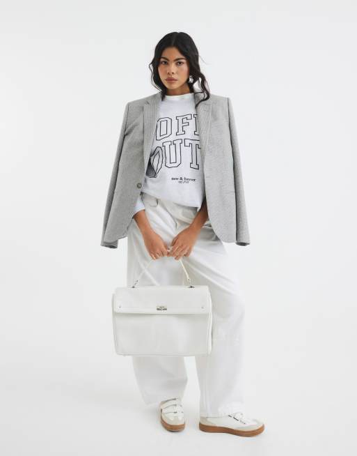 River Island Long sleeve off duty sweatshirt in grey - marl