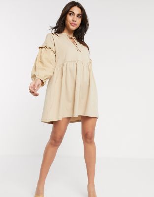 tan long sleeve dress