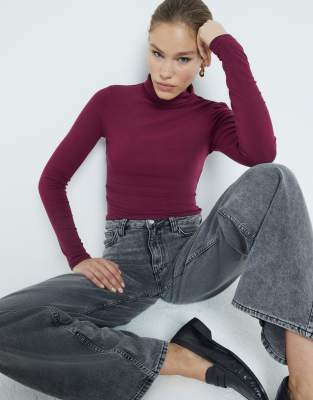 RIVER ISLAND LONG SLEEVE ROLL NECK TOP 