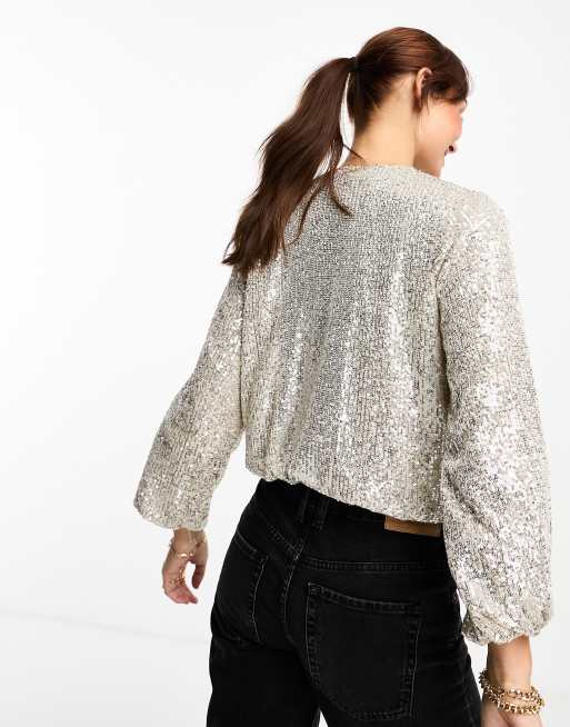 River island silver store jacket