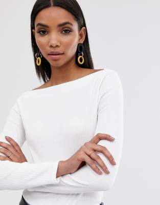 slash neck top asos