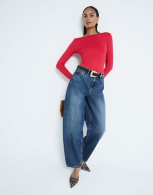 RIVER ISLAND LONG SLEEVE TOP WITH OPEN BACK 