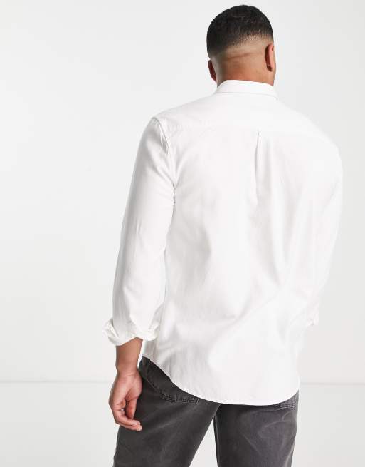 River Island long sleeve twill smart shirt in white | ASOS