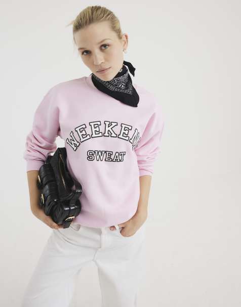River Island Long sleeve weekend sweatshirt in pink - bright - view 1