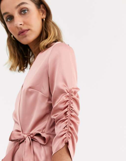 Pink silk hot sale playsuit