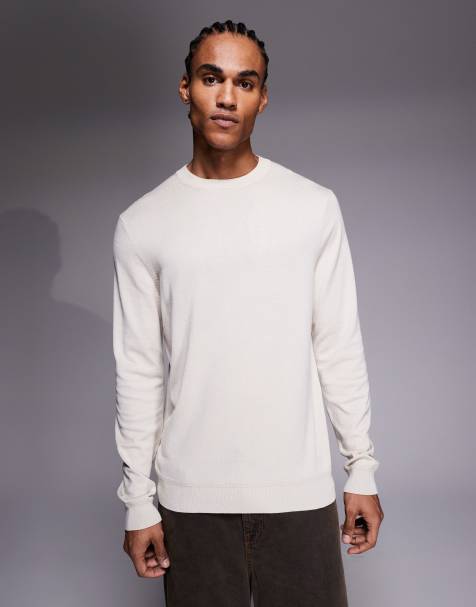 River Island long sleeved crew neck jumper in ecru