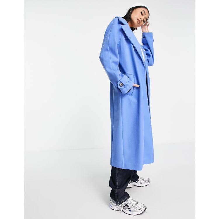 River Island longline duster coat in blue