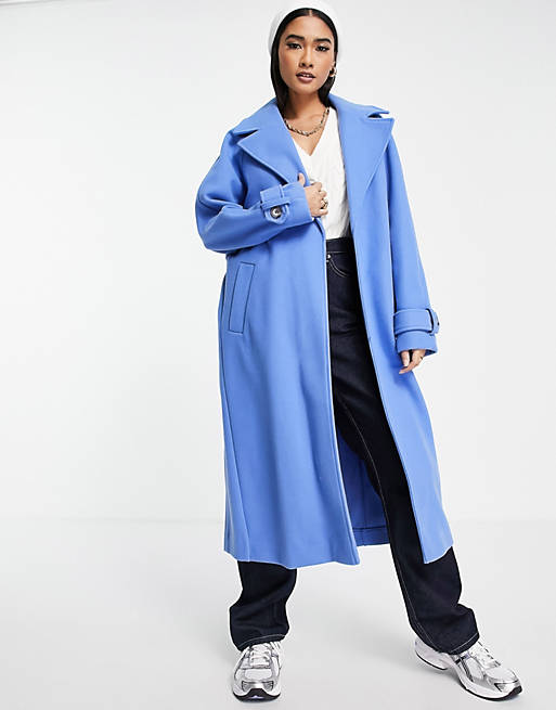 Coats & Jackets River Island longline duster coat in blue 
