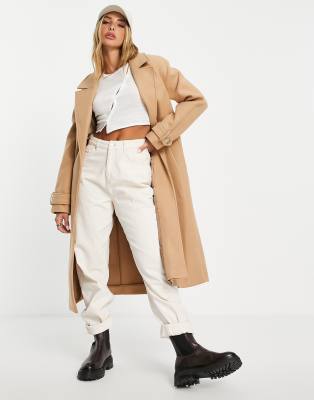 River Island longline duster coat in camel