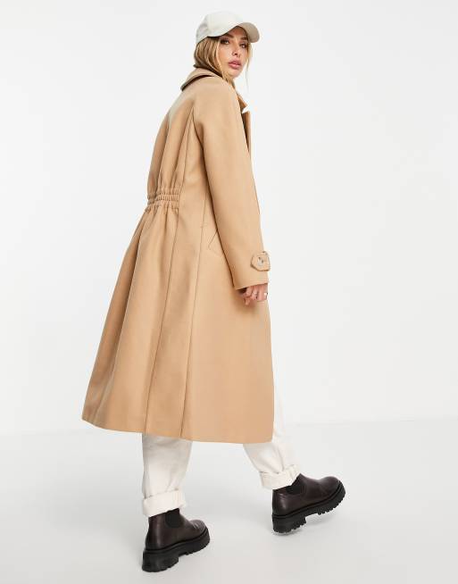 Petite camel cheap coat river island