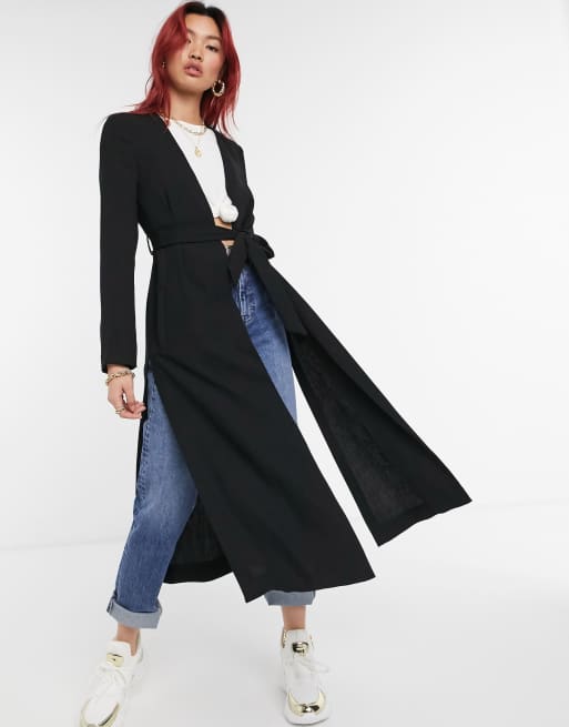 Black longline sale duster coat