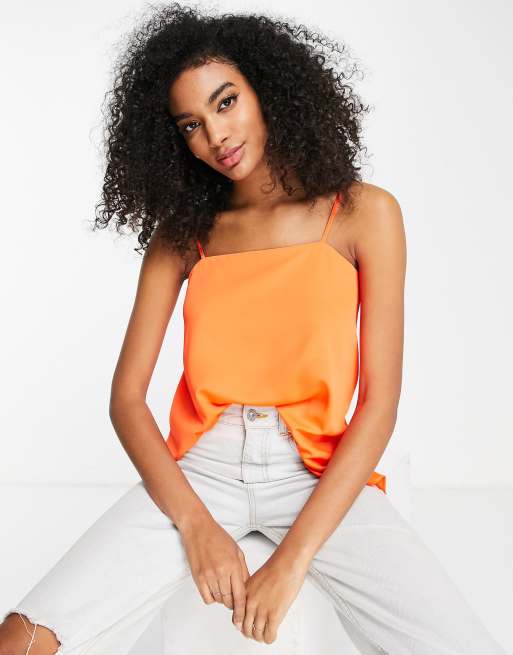 Lila Longline Cami Top in Brick Orange, OMNES