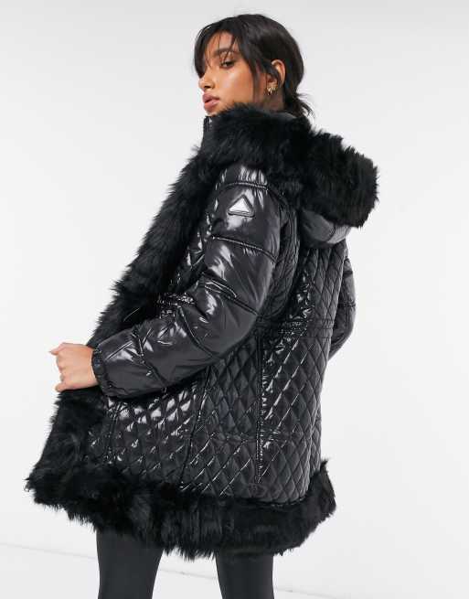 Shiny faux fur coat new arrivals