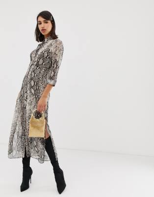 river island snake print maxi dress