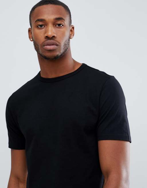 River Island longline t-shirt with curved hem in black, 3 of 4