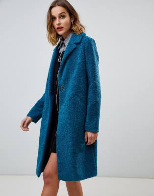 river island blue teddy bear coat