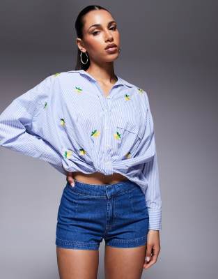 River Island River Island longsleeve stripe shirt in light blue