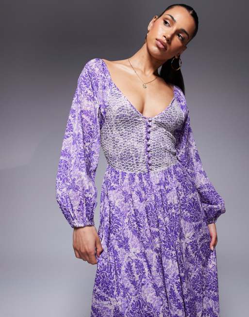 knee length dresses for ladies River Island Cream Embellished Long Sleeve Maxi Dress