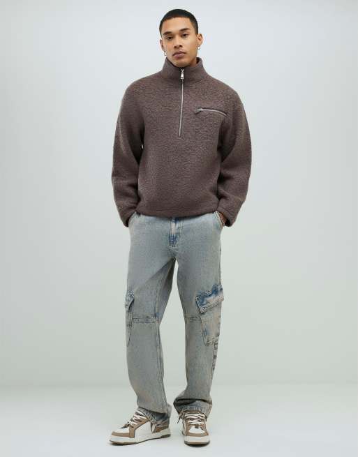 River Island Loose fit cargo jeans in blue - light