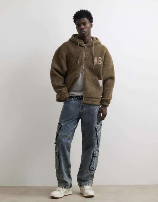 River Island Loose fit cargo leg jeans in denim, 2 of 4