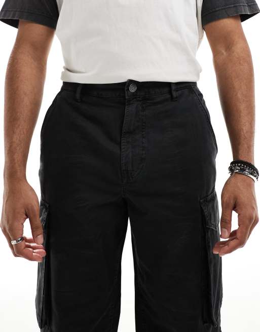 River Island loose fit cargo pants in black, 4 of 5