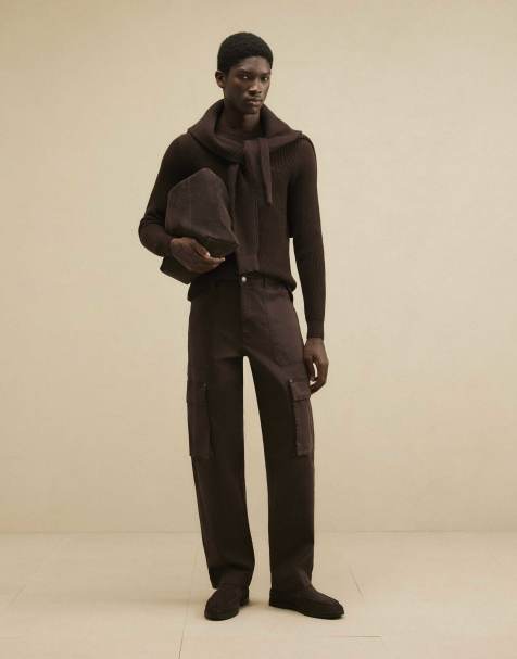 River Island Loose fit cargo trousers in brown - view 1