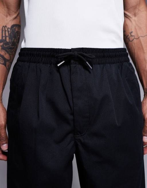 River Island loose fit elasticated pull on pants in black, 4 of 5