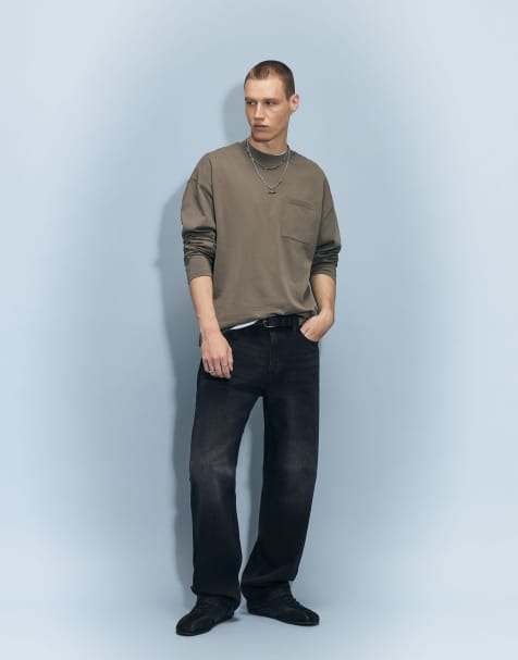River Island loose fit jeans in black  - view 1