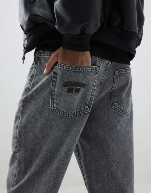 River Island Loose fit jeans in grey, 3 of 4