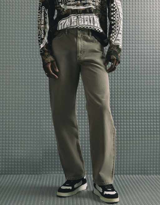 River Island Loose fit jeans in stone, 3 of 4