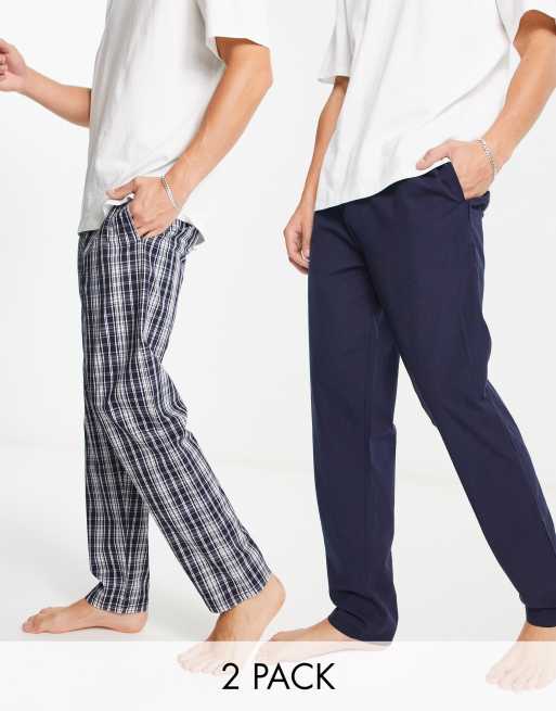 Pantalon De Pyjama Homme à Carreaux Noir - Pantalon De Détente Chaud Avec Poches, Taille XXXXXL