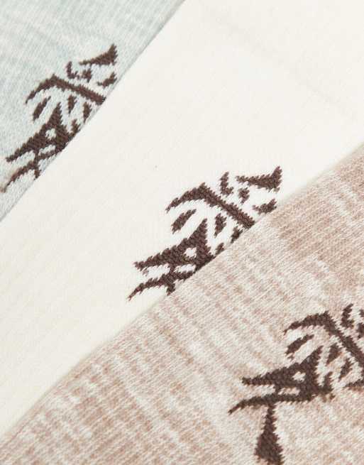 River Island - Lot de 3 paires de chaussettes à broderie japonaise - Multicolore, 2 de 4
