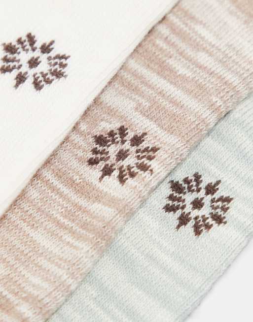 River Island - Lot de 3 paires de chaussettes à broderie japonaise - Multicolore, 4 de 4