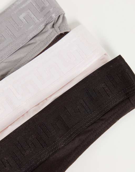 River Island - Lot de 3 strings ton sur ton d'ensemble - Marron, 3 de 4