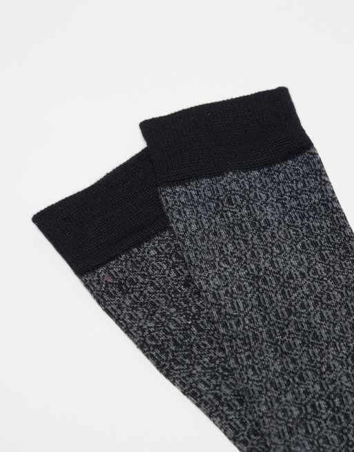River Island - Lot de 5 paires de chaussettes à imprimé géométrique - Gris, 4 de 4