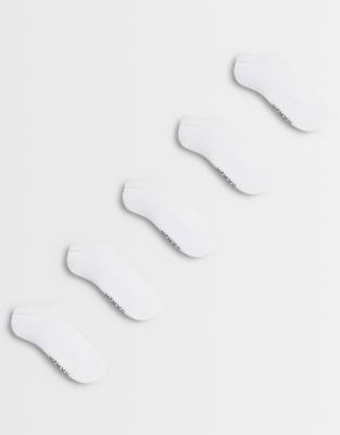 River Island - Lot de 5 paires de chaussettes invisibles - Blanc
