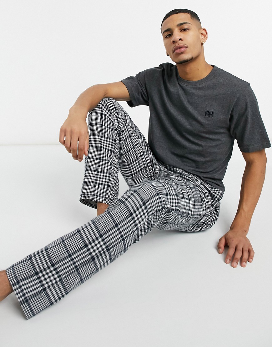 River Island lounge set in gray plaid
