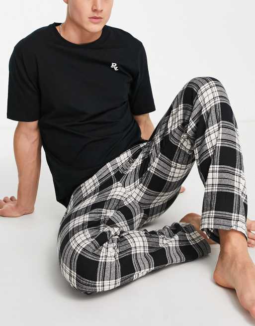 River Island loungewear set in black check | ASOS