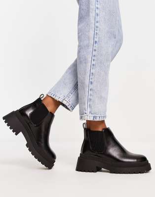 River Island low ankle chelsea boot in black