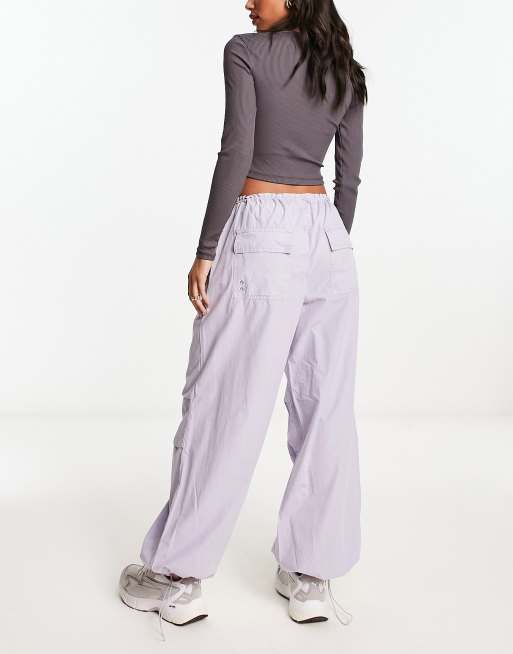 Lilac cargo hot sale trousers