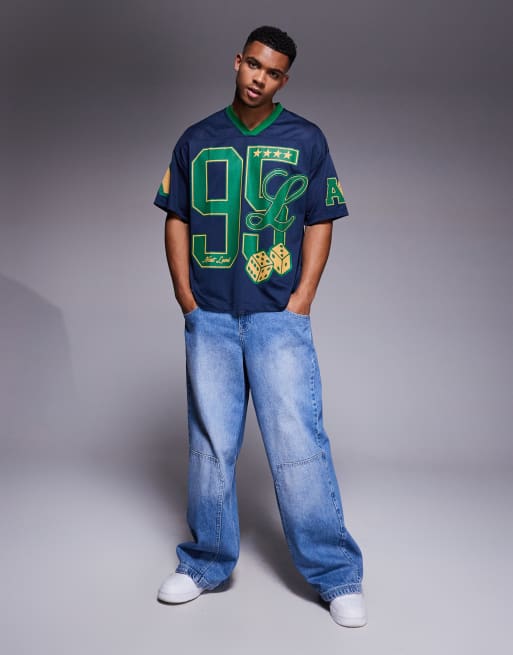 River Island lucky 95 jersey in navy