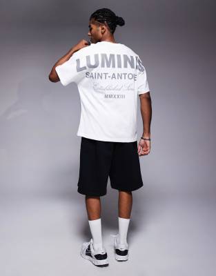 River Island Luminis back print oversized t-shirt in white - view 1