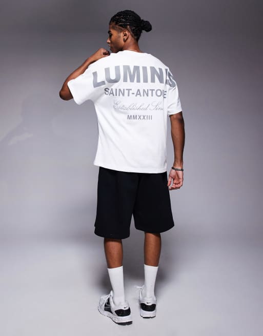 River Island Luminis back print oversized t-shirt in white