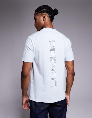 River Island Luminis Back Print T-shirt In Blue