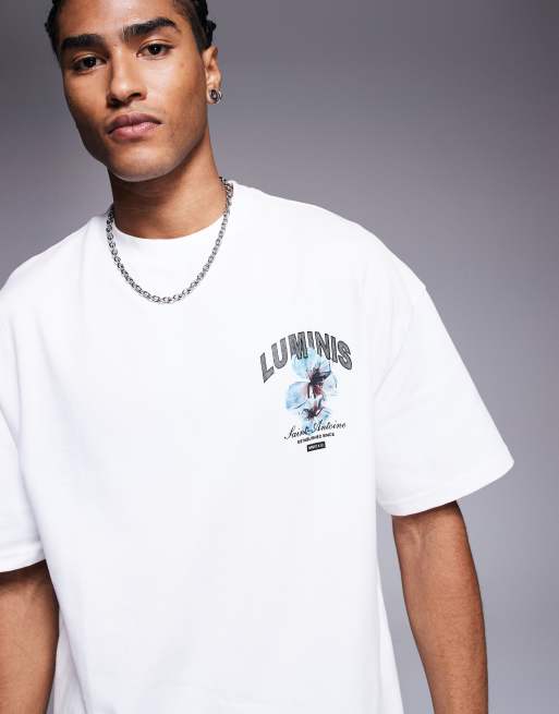 River Island – Luminis – Biały T-shirt oversize z kwiatowym nadrukiem, 2 z 4