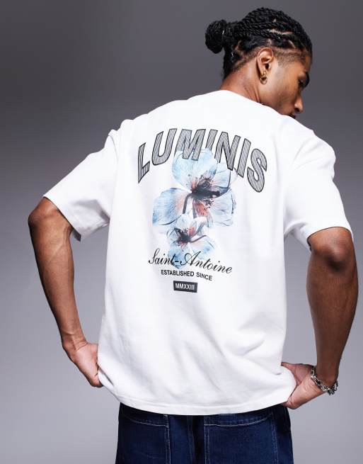 River Island – Luminis – Biały T-shirt oversize z kwiatowym nadrukiem, 4 z 4
