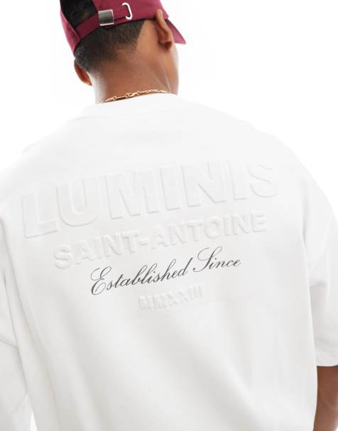River Island luminis embossed oversized t-shirt in white - view 1
