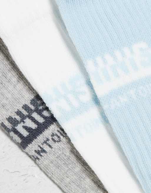 River Island - Luminis - Set van 3 paar sokken in blauw, 4 van 4