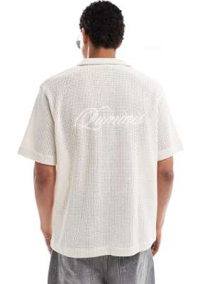 Luminus crochet shirt in ecru-White