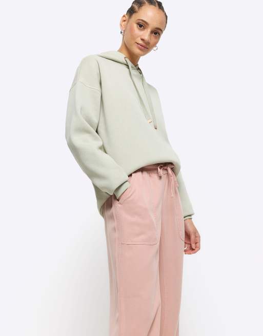 River Island Lyocell cuffed joggers in pink - medium